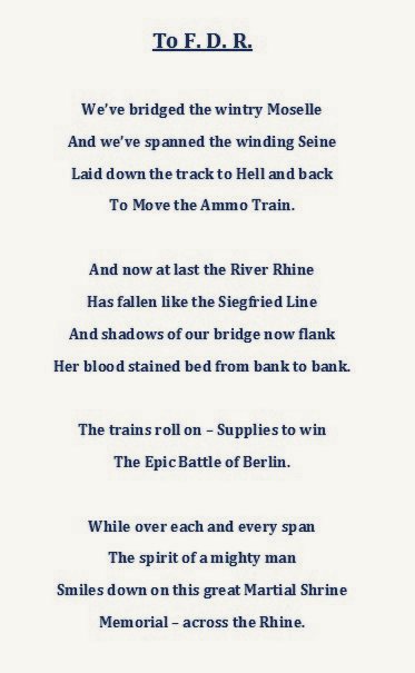 Typed copy of the poem To F.D.R.